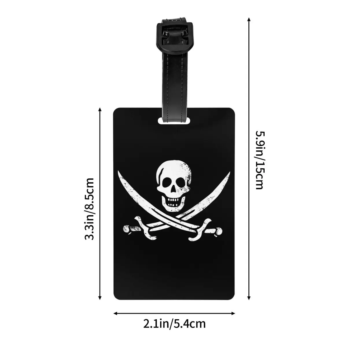 ป้ายกระเป๋ากระดูกกระโหลกและกระโหลกแบบ Jolly Roger พร้อมนามบัตรเพื่อความเป็นส่วนตัวสำหรับกระเป๋าเดินทางแบบกำหนดเอง