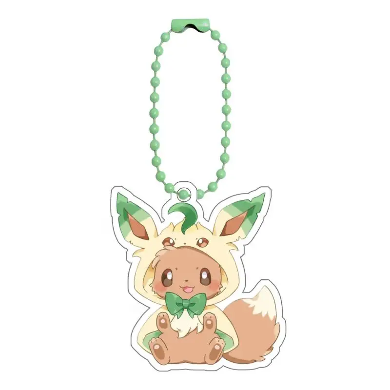 Llaveros de Pokémon de Anime Sylveon, Eevee Jolteon Umbreon Espeon Glaceon Leafeon, colgante de colección de figuras de acción acrílicas Diy