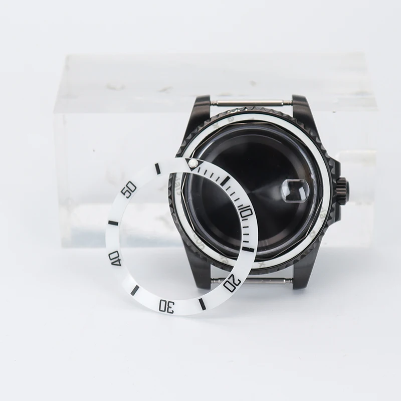 

Black 40mm Watch Case Sapphire Crystal Glass For Seiko Nh34 Nh35 Nh36 38 Eta 2824 Miyota 8215 Movement 28.5mm Dial High Quality