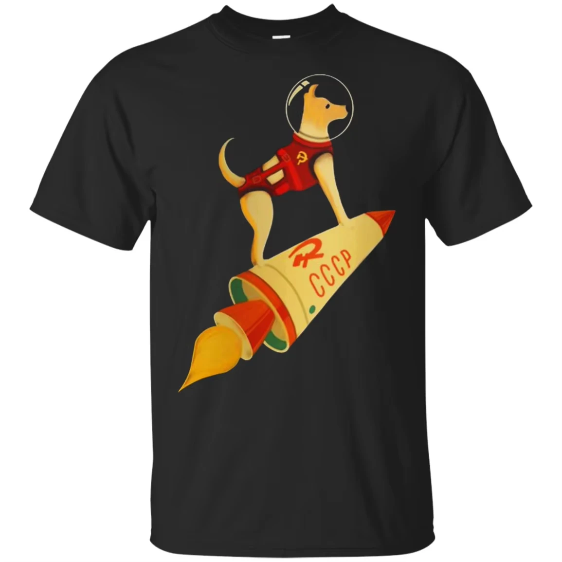 2026 Cccp Soviet Laika The Russian Space Super Rocket Dog Short Sleeve Tee Cotton Mens Summer Sale T