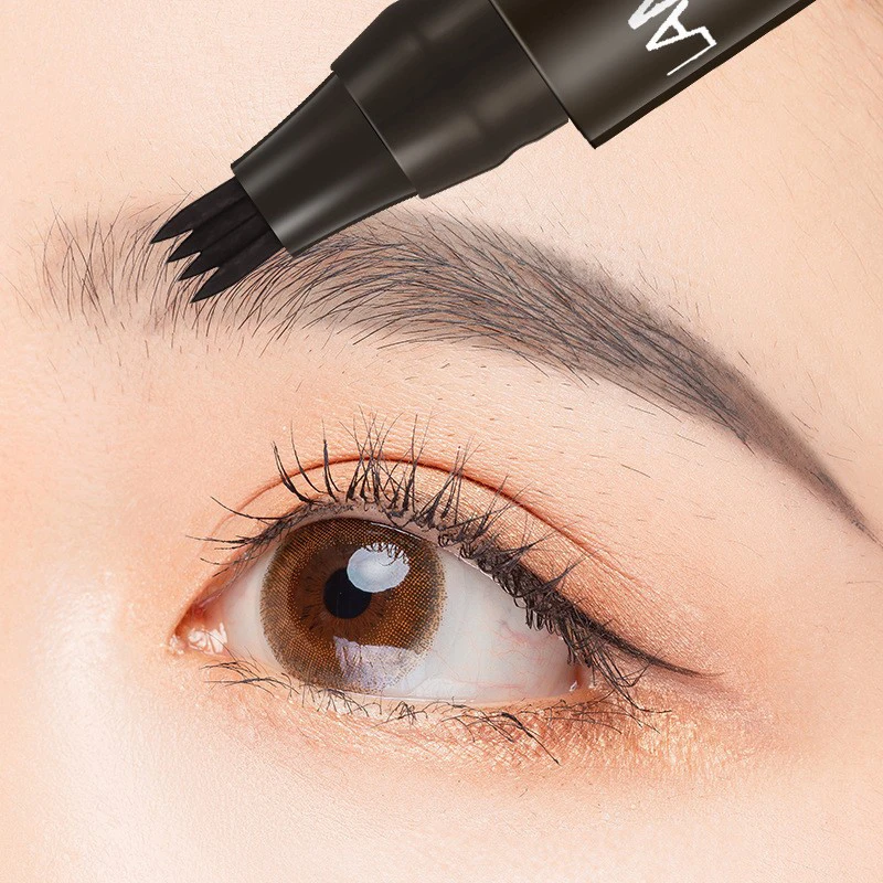 4 Splitted Head Eyebrow Pencil Long Last Smudge Proof Woman Makeup Waterproof Sweat Proof Easy Apply Liquid Brow Makeup Products