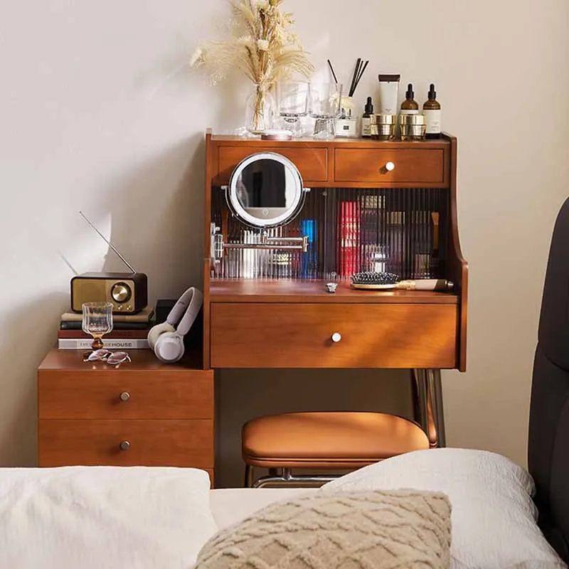 Metal Stool French Dresser Brown Corner Nordic Minimalist Natural Small Vanity Bedroom Design Unique Coiffeuse Furniture Home