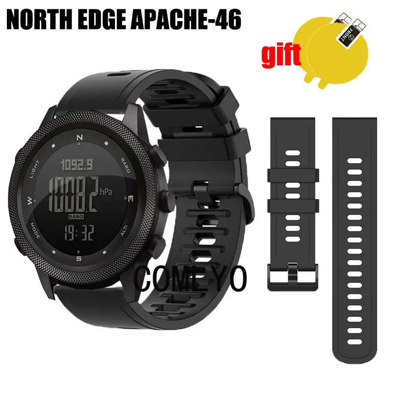 Band For NORTH EDGE APACHE-46 DESERT Strap Smart Watch Silicone Soft Wristband Bracelet Screen protector film