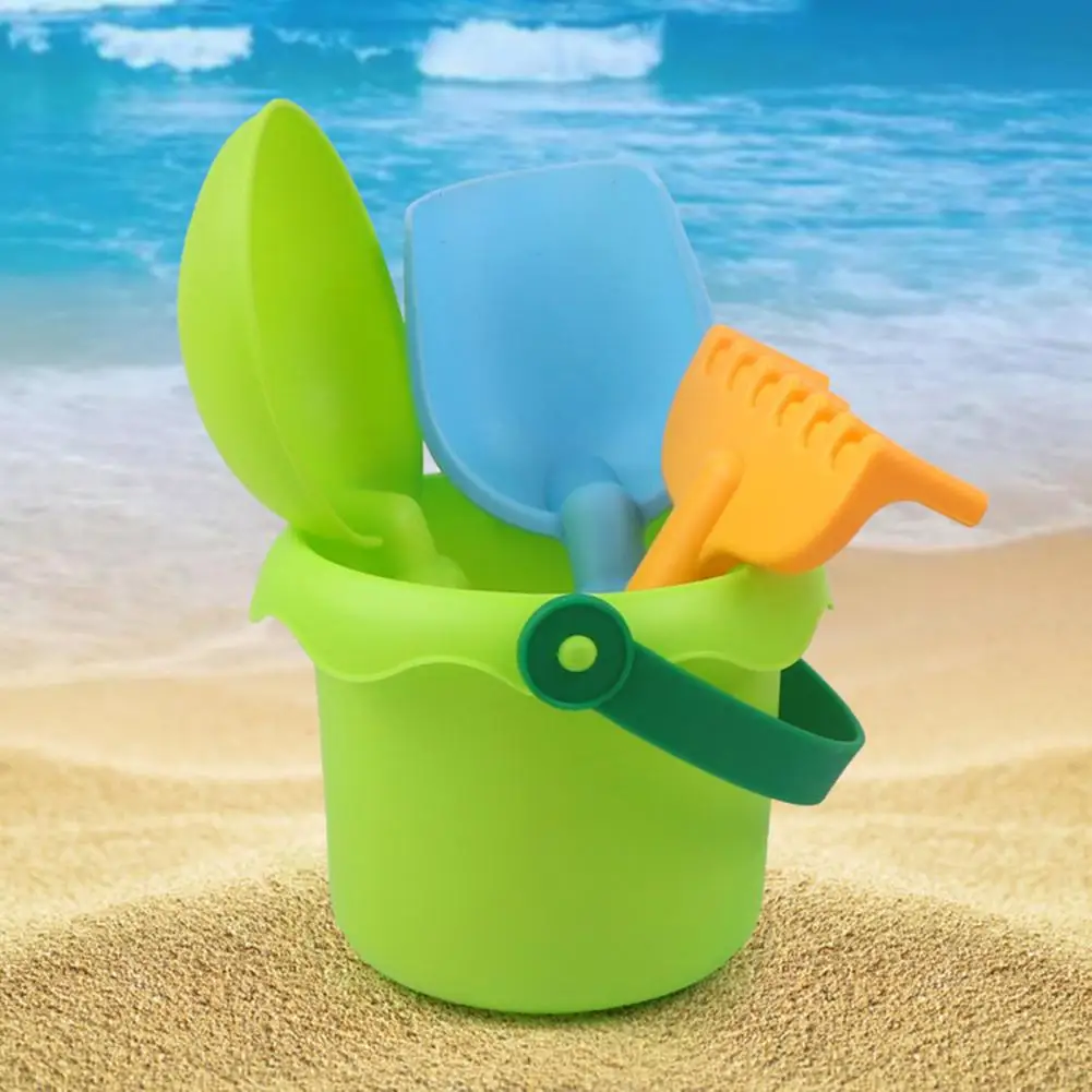 Útil criança brinquedos de praia diversão confortável aperto areia escavação ferramentas com balde leve brinquedos de praia do bebê presente