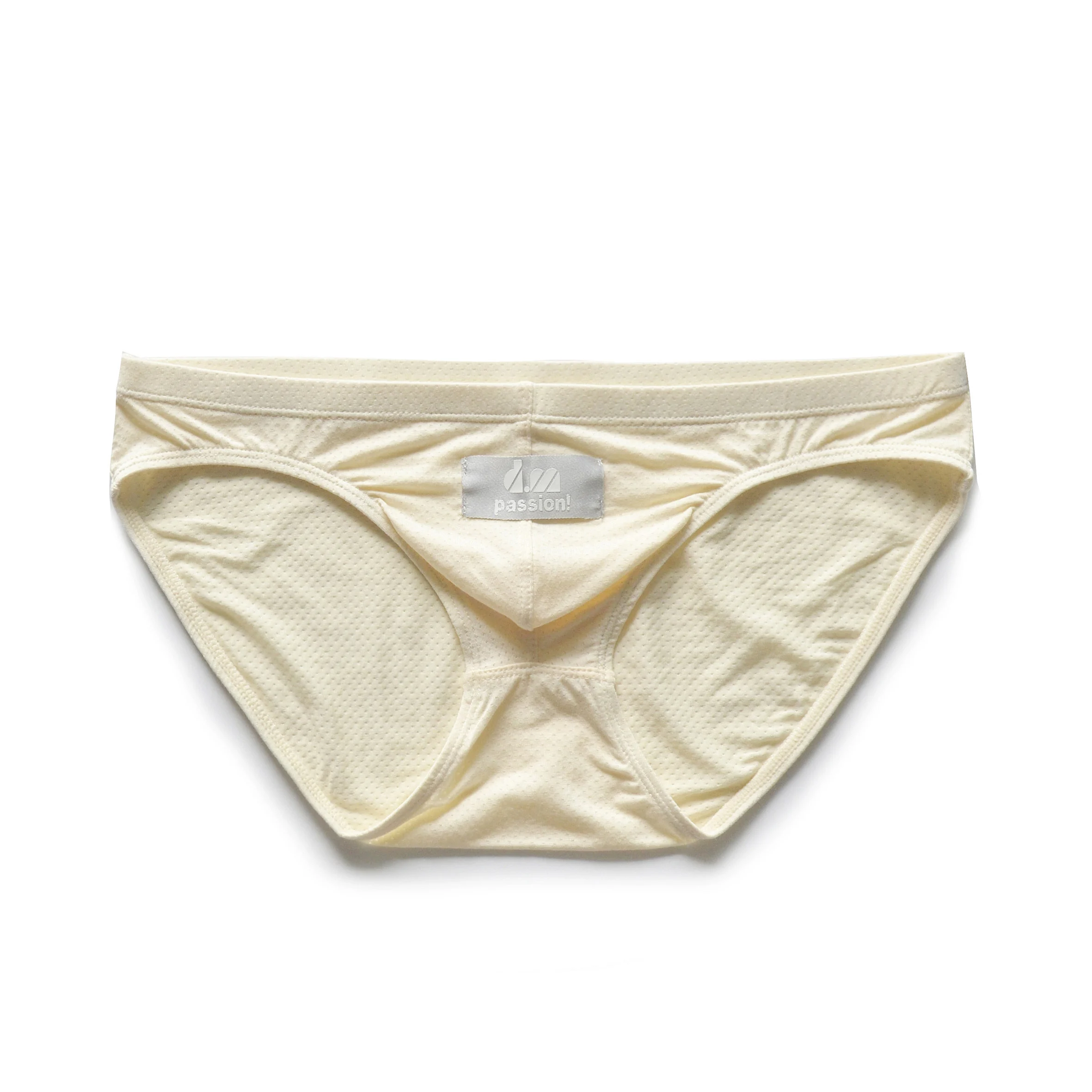Men's Smooth Modal Silk Underwear U-Shaped Design Briefs Breathable Quick-Dry Low Waist Lingerie Youth Sports Mesh Innerwear