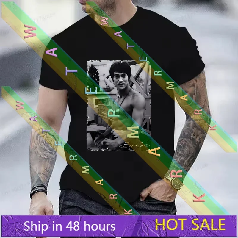 Summer New Man Casual T Shirt Tops Tee Bruce Li Jeet Kune Do  White Cotton T-Shirt, Ideal Gift print Your Own Tee Shirt