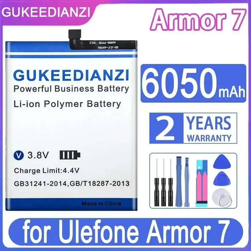 

Premium Replacement For Ulefone Armor 7 Armor7 Good Low-Temperature Performance Mobile Phone Battery 6050Mah