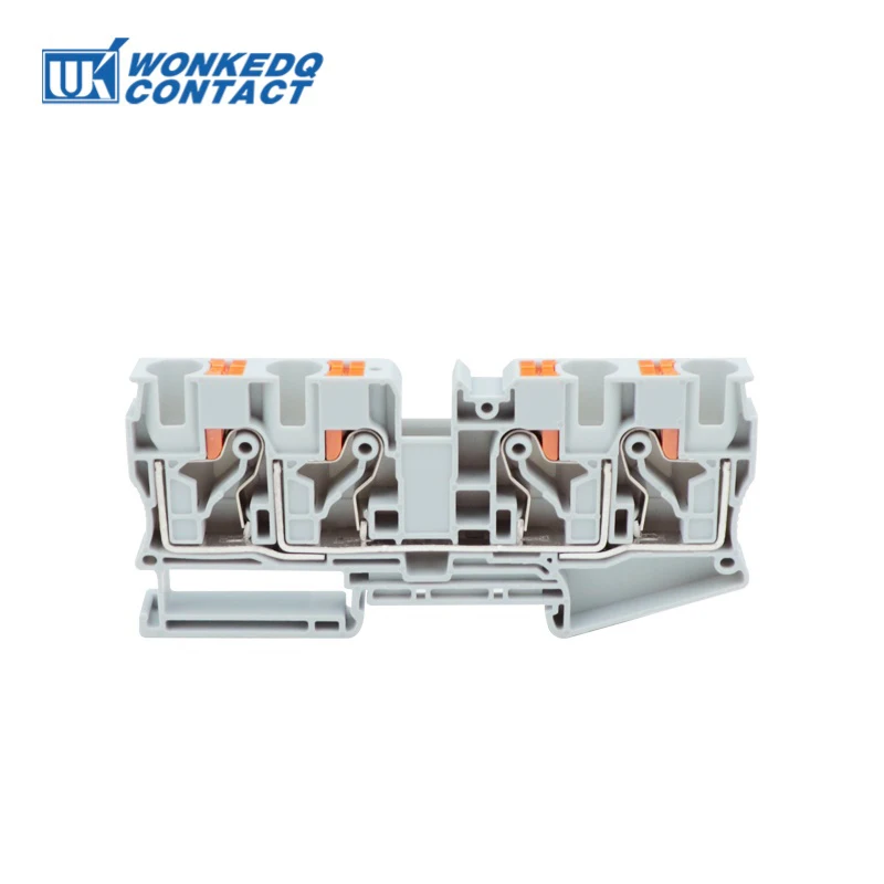 5Pcs PT10-QU Push-in Terminal Block Double Input/Output Din Rail Mounted Electrical Connector 10mm² Plug PT 10-QU PT 10-QUATTRO