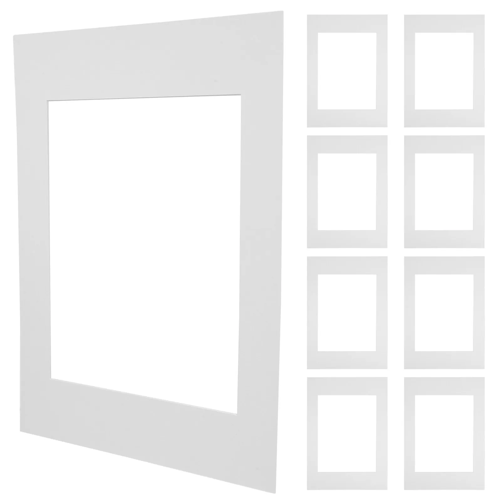 10Pcs White Cardboard Picture Frame Mat Round Square Cutouts Fit A4 Photos Art Prints Craft DIY Frame Mat Board