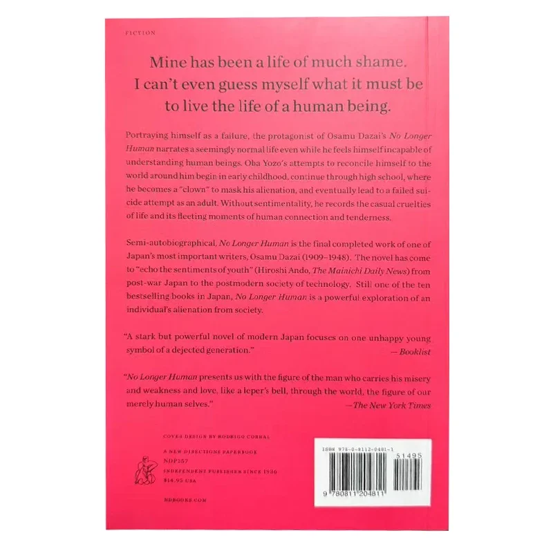 No Longer Human By Osamu Dazai in English Paperback Book