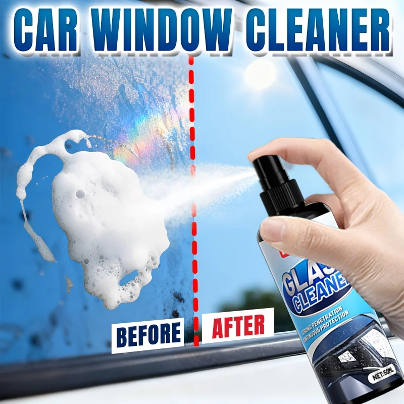 ملمع نافذة السيارة، منظف الزجاج للسيارات، تلميع قوي للنوافذ والبلاستيك، يزيل البقع، مثالي لأبواب الاستحمام والبلاط