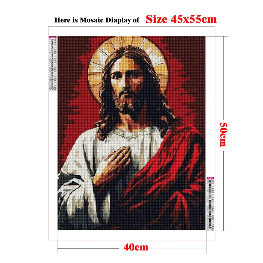 New DIY Diamond Painting Heavenly Instructor Jesus Ascension Diamond Mosaic Picture Christian Decor Spiritual Religious Artwork