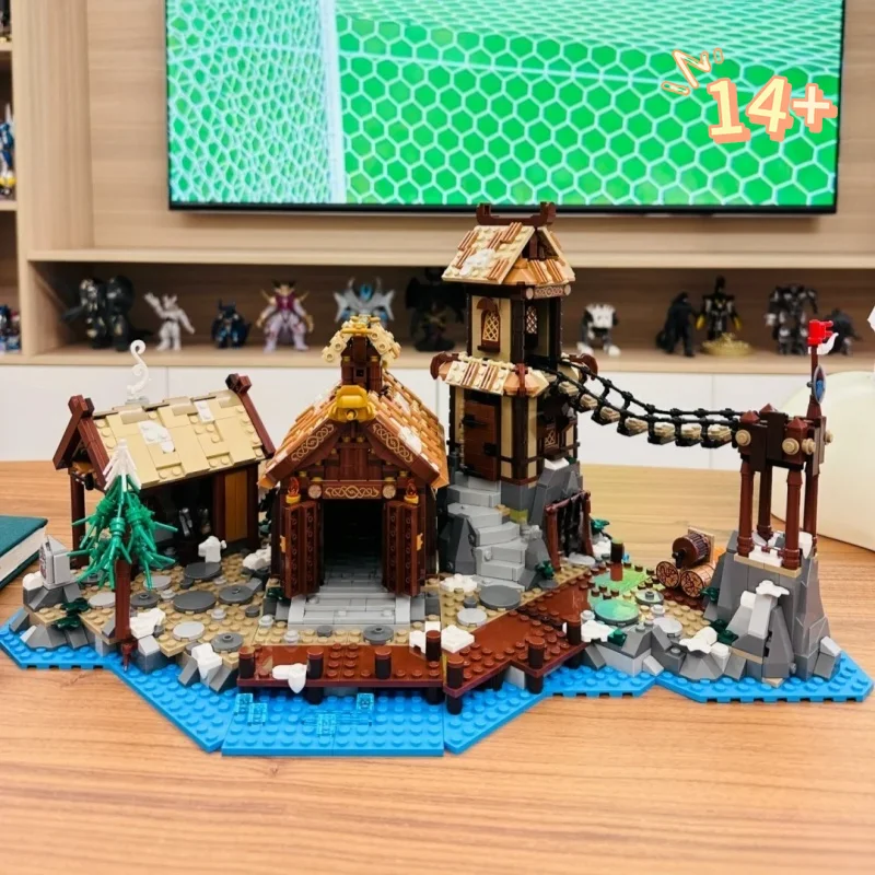 Medieval Viking Village Desktop Decor Model Building Blocks 2103PCS Creative Construction Toys 2026 In Stock Birthday Gifts