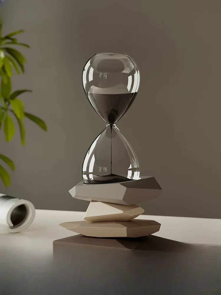 Time comes and goes, stone hourglass ornament, high-end sense, living room, TV wine cabinet, entrance, home decoration, housewar