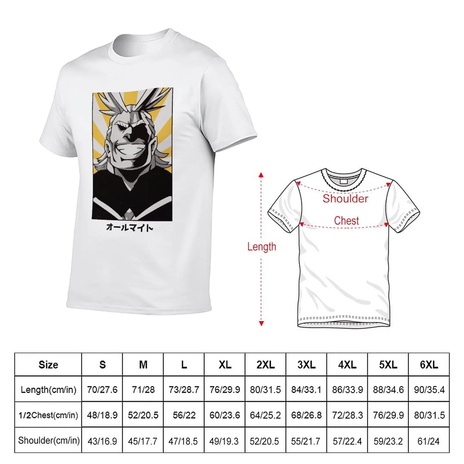 New 【?Ａｌｌ　Ｍｉｇｈｔ】オールマイト T-Shirt aesthetic clothes Short sleeve tee anime funny t shirts t shirts men