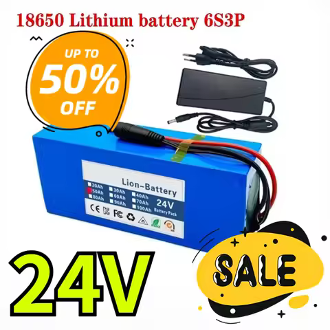 6s3p 24V 30Ah 18650 Lithium Battery Rechargeable Battery with BMS Protection Board Lithium-ion Battery Pack with Charger
