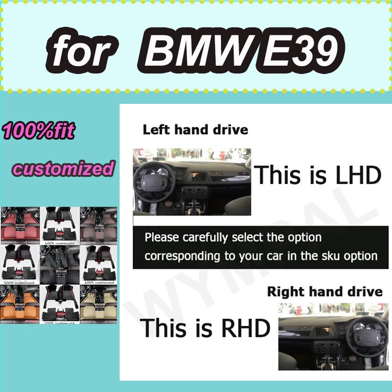 

LUXURY Car Floor Mats For BMW E39 1996 1997 1998 1999 2000 2001 Auto Luxury Leather