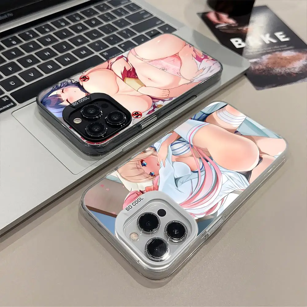 

Чехол для мобильного телефона в стиле аниме «Хентай» для iPhone 16, 15, 14, 13, 12, 11 X XR XS 8 7 Pro Max Plus, полупрозрачный цветной принт, довольно роскошь