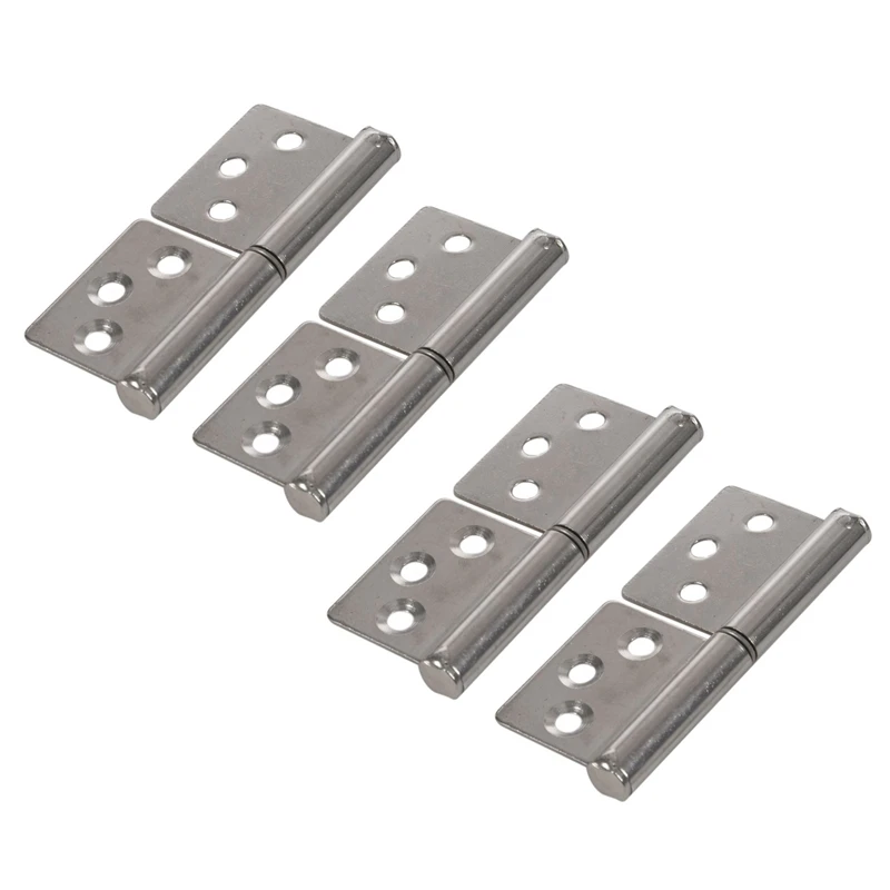 3 Inch Silver Tone Stainless Steel 360 Degree Rotating Window Door Flag Hinge 4 Pieces