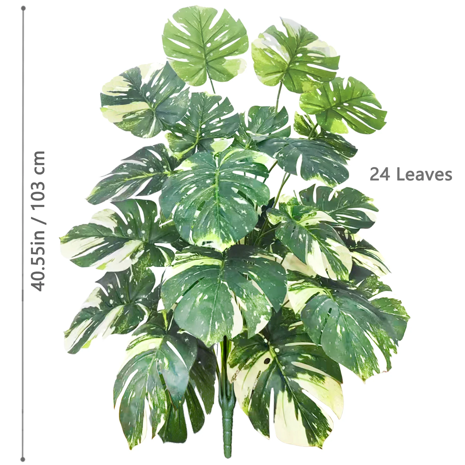 Pot de fausse plante artificielle Monstera en plastique, 60-135cm(51.9 pouces), festival ornemental adapté à la décoration de la maison et du bureau