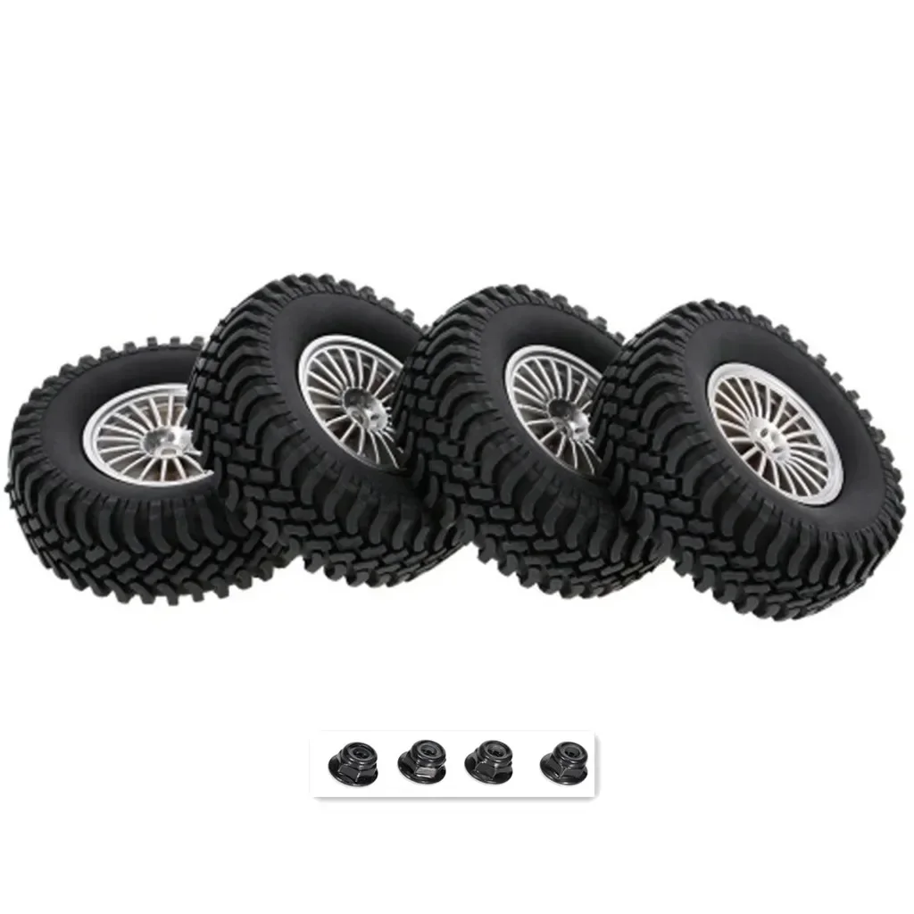 4PCS 98mm 1.9 inch Rubber Tires With Foam Inserts for 1:10 RC Rock Crawler Axial SCX10 D90 D110 Tamiya CC01 1.9 Inch Tyres