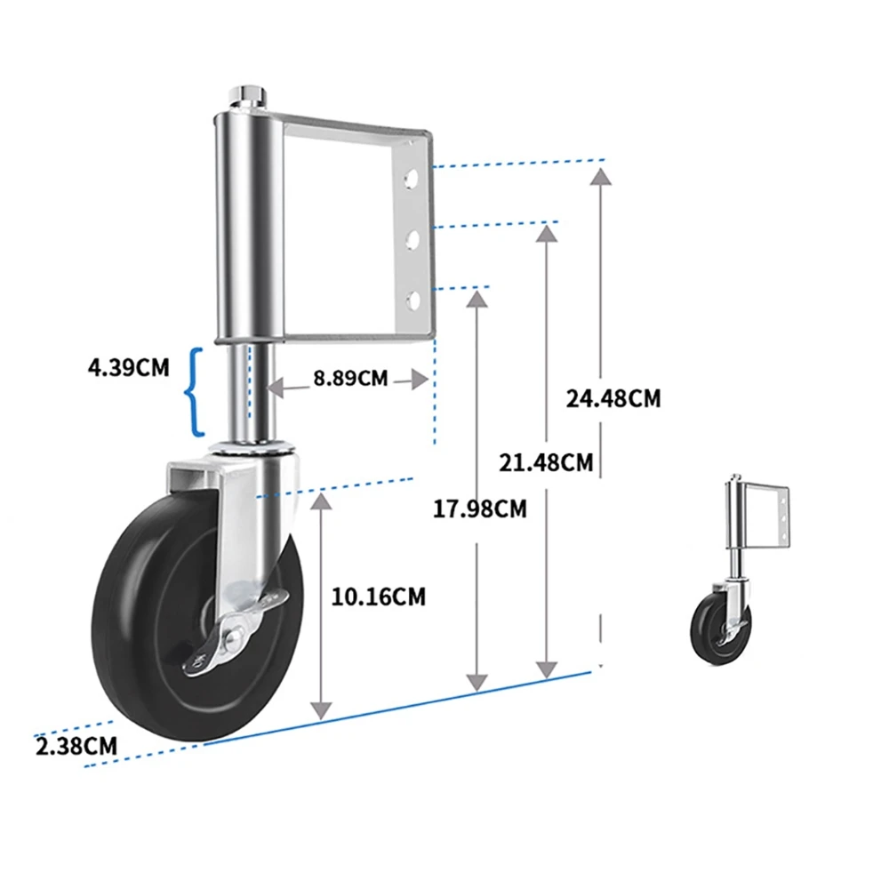 4 inch Universal Gate Casters Spring Damping Wheel Rubber Industrial Heavy-duty 220lbs Load-bearing Solid Caster