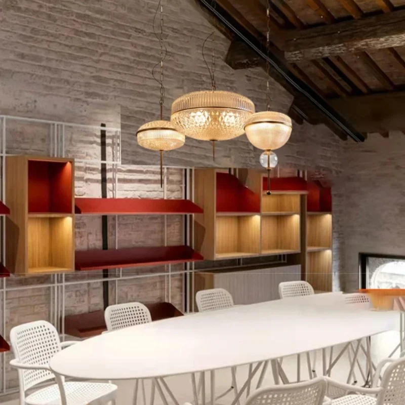 Modern Luxury Golden Glass Pendant Lamps Hotel Lobby Living Room Restaurant Bedroom Creative LED Chandeliers Home Decor Lights view 2