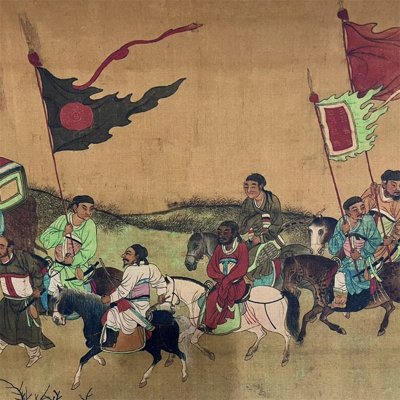 لوحة تمرير طويلة قديمة في الصين، لوحة ألوان مائية من تشيو يينغ: يعود وينجي إلى مقتنيات هان #4