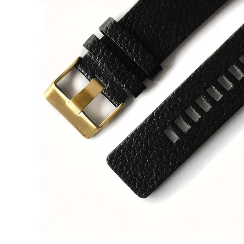 TOP watchband for DIESEL DZ7313 DZ7333 DZ7311 DZ7371 watch strap cow leather with gold rivet 22 24 26 27 28 30mm genuine leather