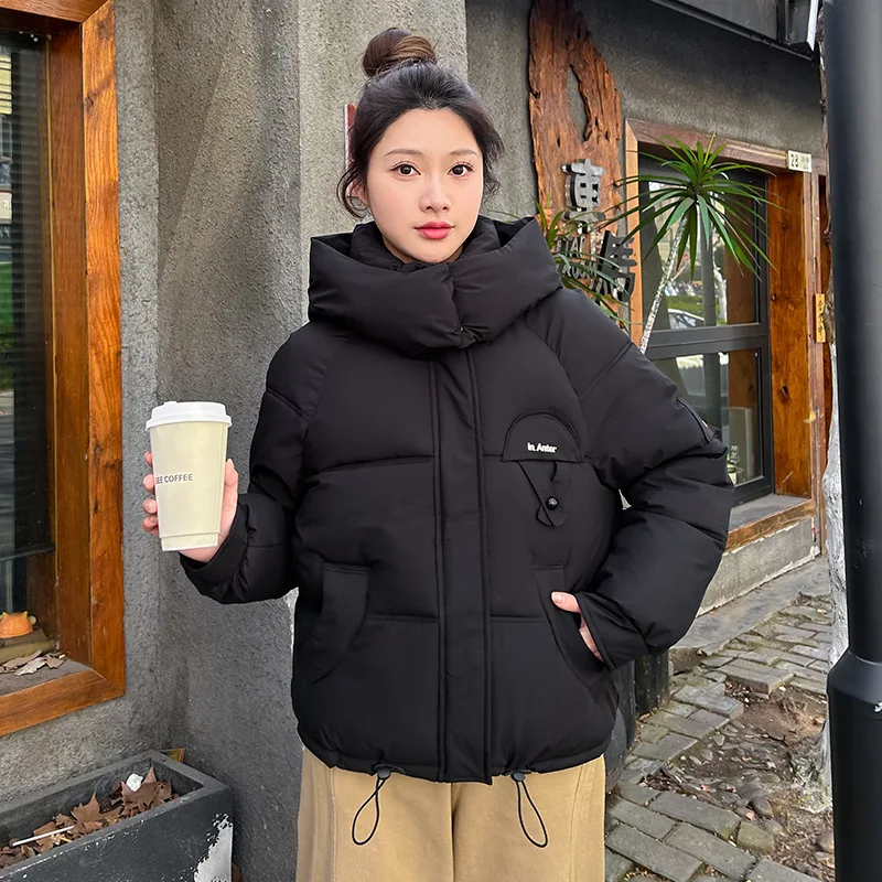 

Женская модная повседневная утолщенная куртка-пуховик свободного кроя, зима 202, новый стиль, уличная одежда, пуховое хлопковое пальто, женское