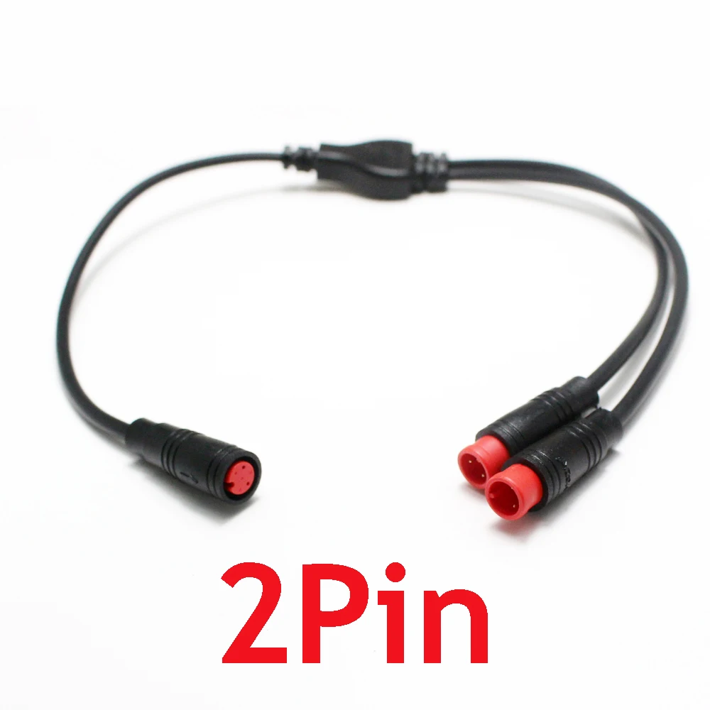 1Pcs M8 Y Splitter E-bike Cable 2Pin 3Pin 4Pin 5Pin 6Pin 1Female to 2 Male Electric Bicycle Plug for Scooter Brake Signal Sensor