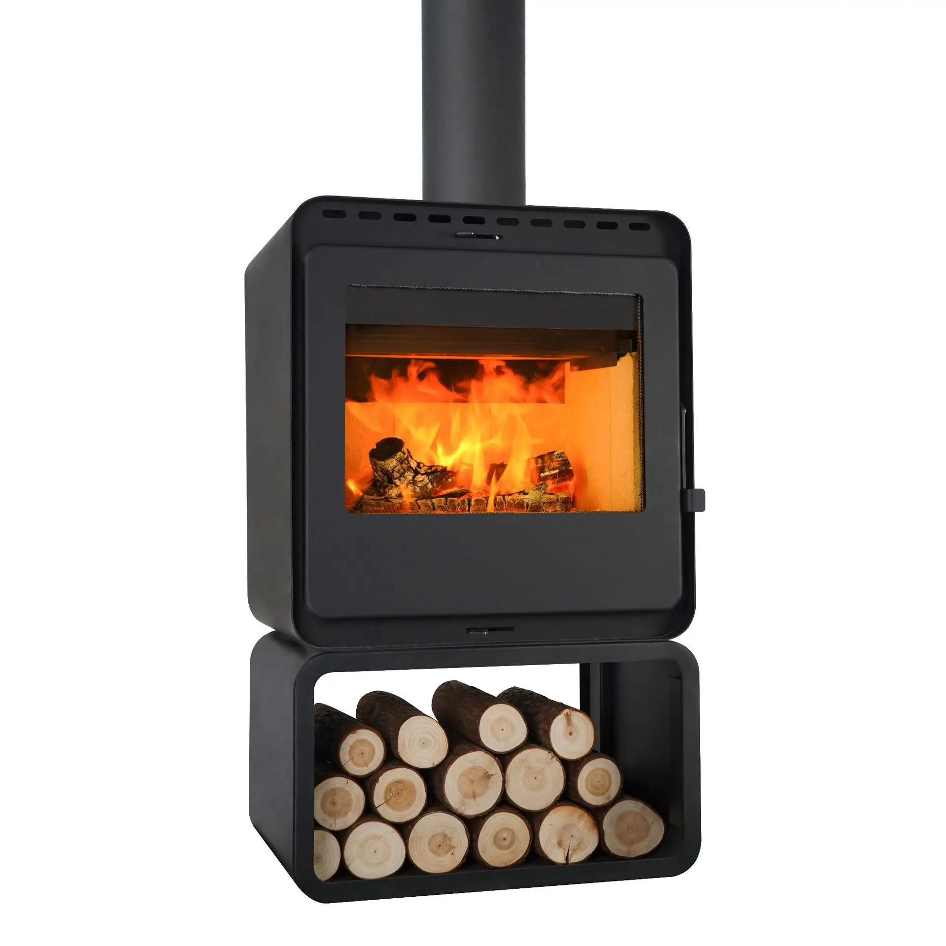 Arc  wood burning fireplace firewood homestay rural home modern living room indoor heating stove firewood fire fireplace