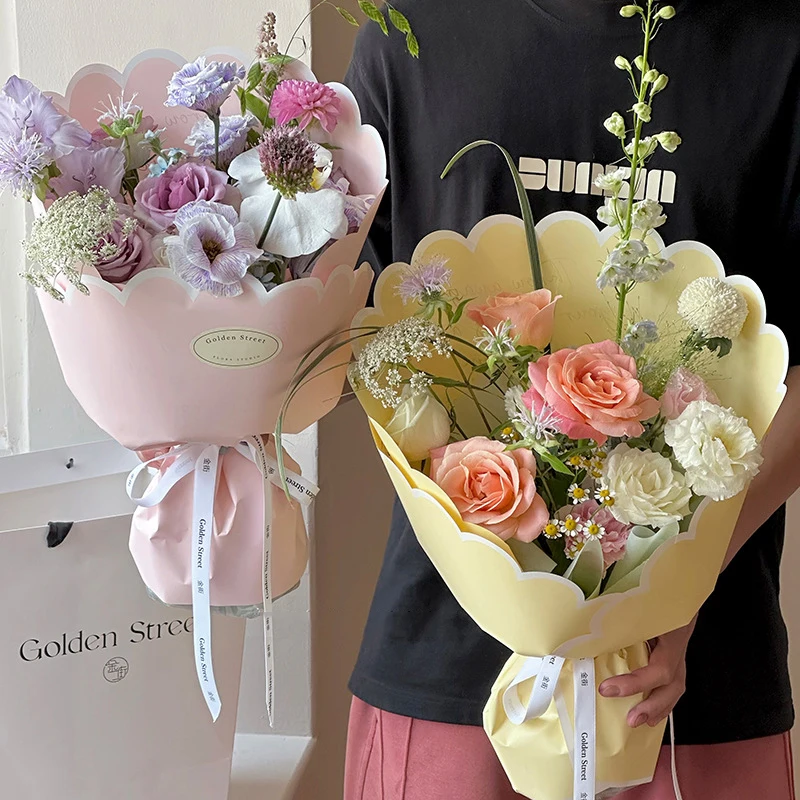 5pcs Petal Flower Wrapping Paper Rose Valentine's Day Wedding Gift Packing DIY Bouquet Gift Packing Material For Birthday Party