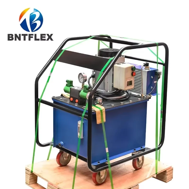 

100L 3kw low noise Foot-operated ultra-high pressure electric oil pump automatic return hydraulic pump station with air cooler