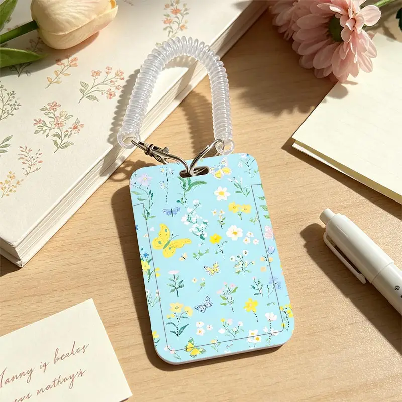 Card Holder for Kpop Photocard Holder Spring-loaded Credential Badge Holder Student Bus/Meal Card Protection Case