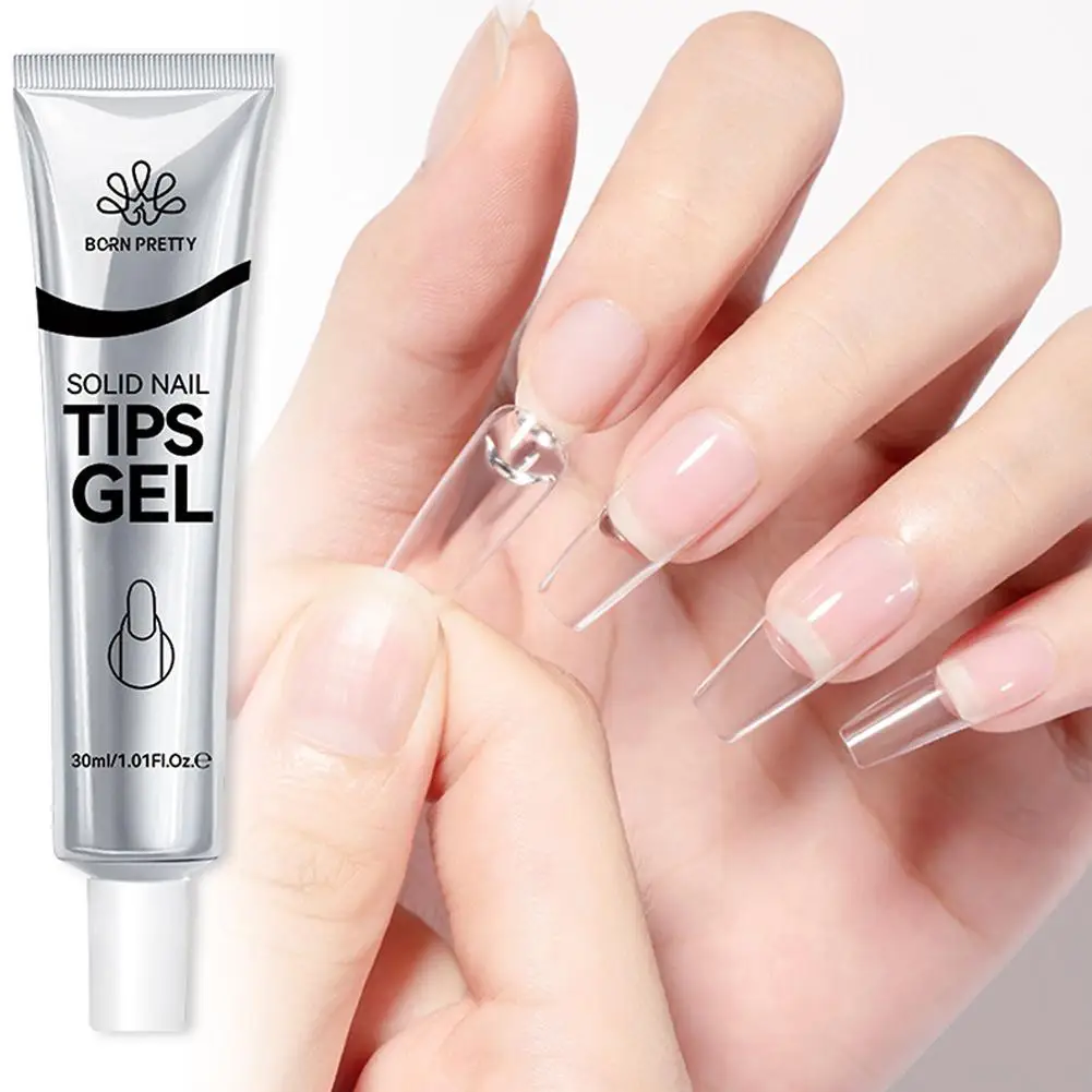  30ml Super Crystal Building Nail Gel Extension Gel Natural Clear Hard Gel Nail Stick Rhinestone 3D Modeling Gel