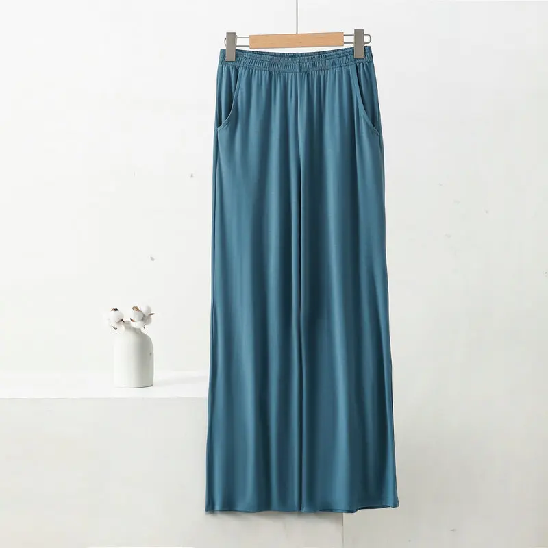 XL to 8XL Modal Pocket Loose Pants Spring summer Casual Wide Leg Pants solid color High Elastic Large size Trousers Homewear