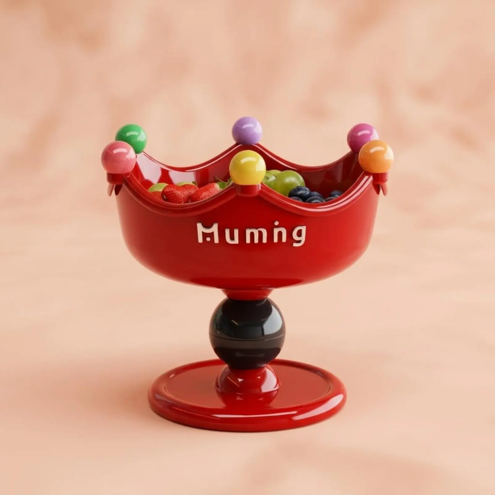 

Pedestal Fruit Bowl Multicolor Crown-Top of the Fruit Bowl Bowl Kitchenware Modern Design Sturdy