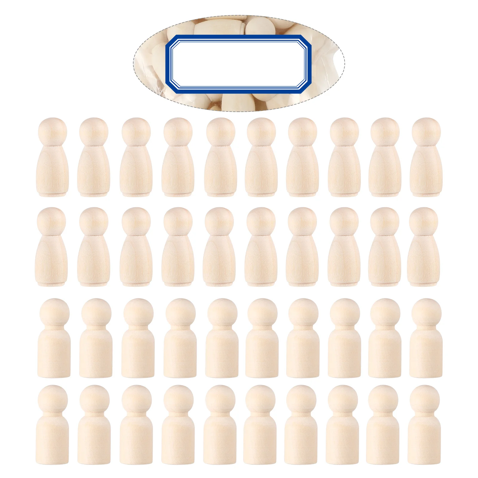 

9pcs 9 Pieces Wooden Peg Figures Small Size Unfinished People Christmas Crafts Pegs for Unpainted