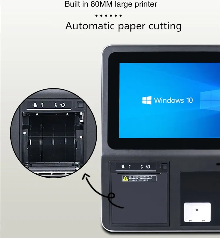 11.6 Polegada tela de toque caixa de auto-serviço montado na parede nova tudo-em-uma máquina para imprimir e passar cartão e código de digitalização