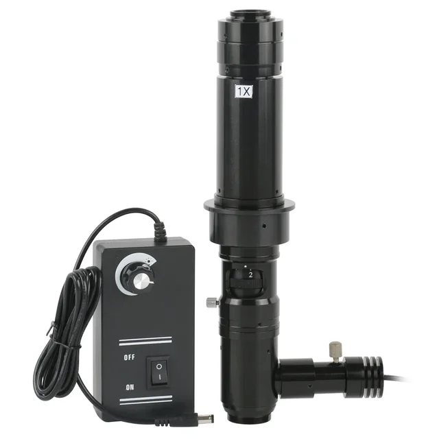 Optyka HD 180X 300X koncentryczne światło punktowe mikroskop monokularowy ciągły zoom obiektyw z mocowaniem typu C pierścień 50mm