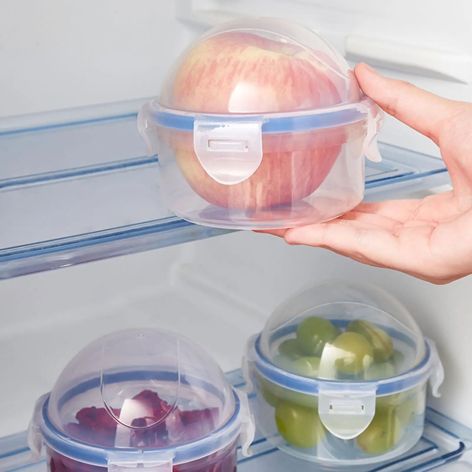 Reusable Food Saver Box Tomato Garlic Onion Lemon Keeper Refrigerator Clear Box Vegetable Fruit Holder for Food Fresh Keeping