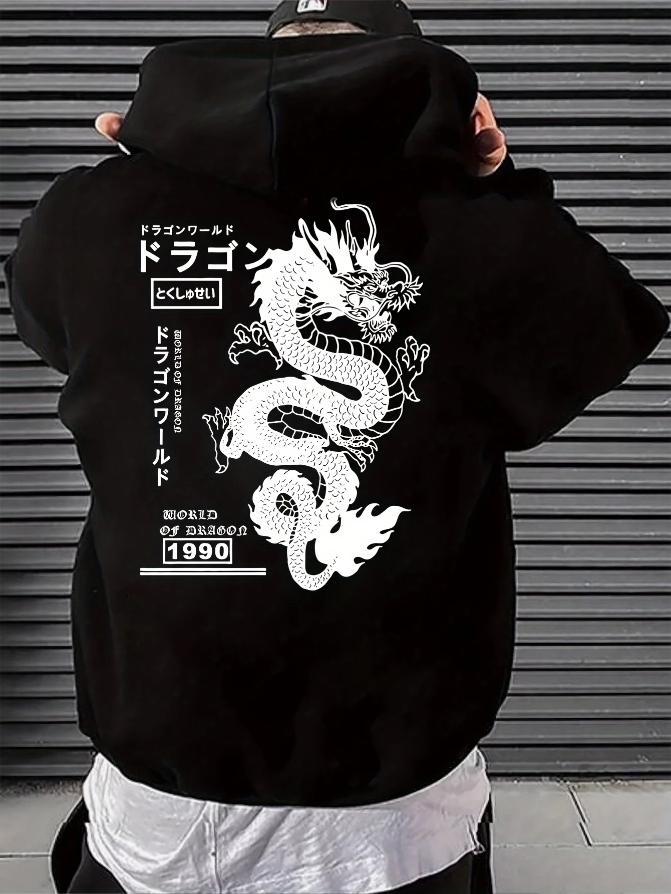 Sudadera con capucha de manga larga para hombre con patrones geométricos de dragón, sudadera informal lavable a máquina para hombre, top de alta calidad