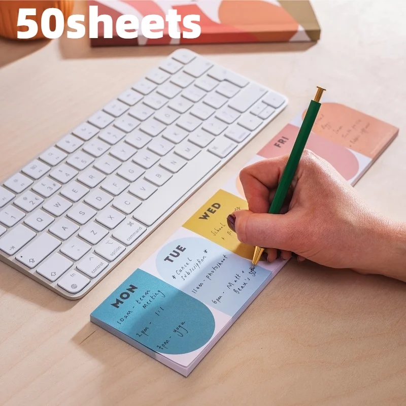 50Sheet Tear-Off Planner, Rainbow-Colored To Do List, Goal Setting & Task Management for Desk,Home Office & School Supplies,1pc