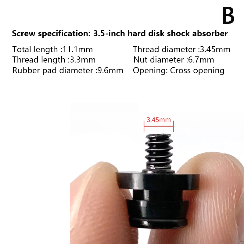 10Pcs 2.5/3.5-inch Computer Case Shockproof Screws Shockproof Screws + Shock Absorption HDD Shock Absorption Screws.