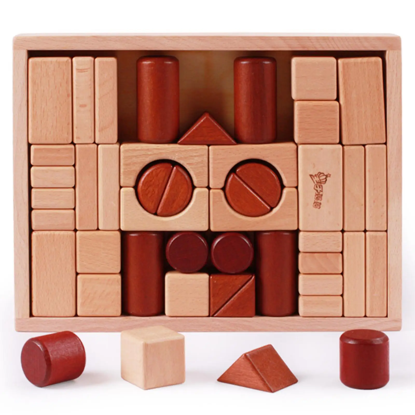 Wooden Building Blocks Construction Toy Montessori for Children Ages 3 4 5 Year Old Kindergarten Girls and Boys Christmas Gift view 3