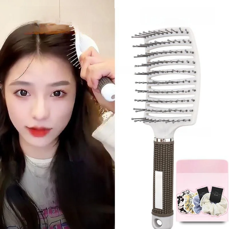 有名なエアコーム女性用大型カーリーヘアケア静電気防止ヘアスタイリングツールポータブルミラーコーム家族用パーソナルケアツール