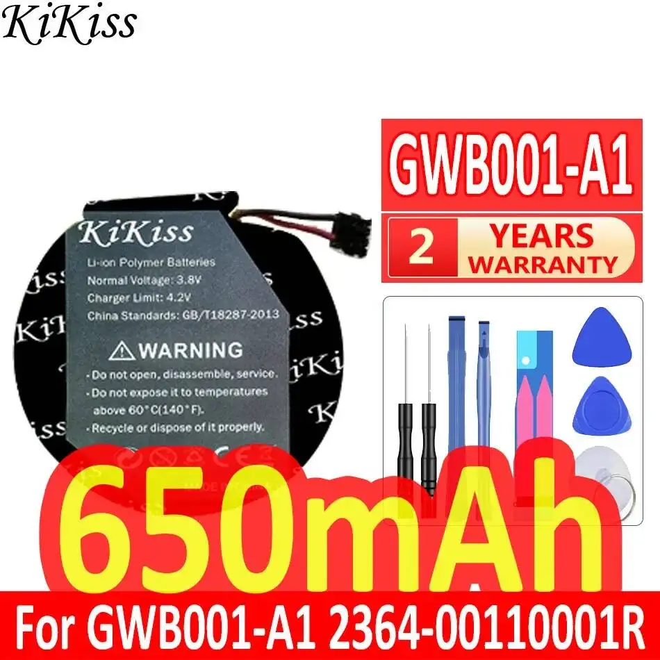 650mAh Long-Lasting Performance Fit For Smart Watch GWB001-A1 2364-00110001R for Smart Watch Battery Premium Replacement