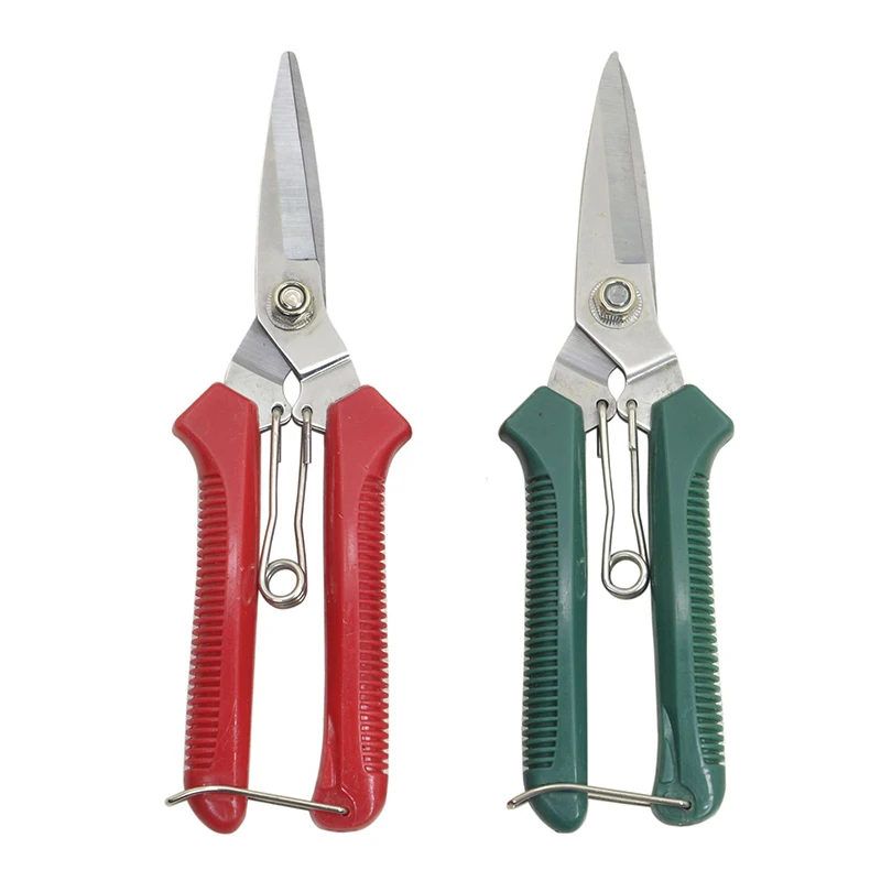 New Stainless Steel Non Slip Handle Garden Scissors For Bonsai Household Use 190mm Straight Head Pruning Shears
