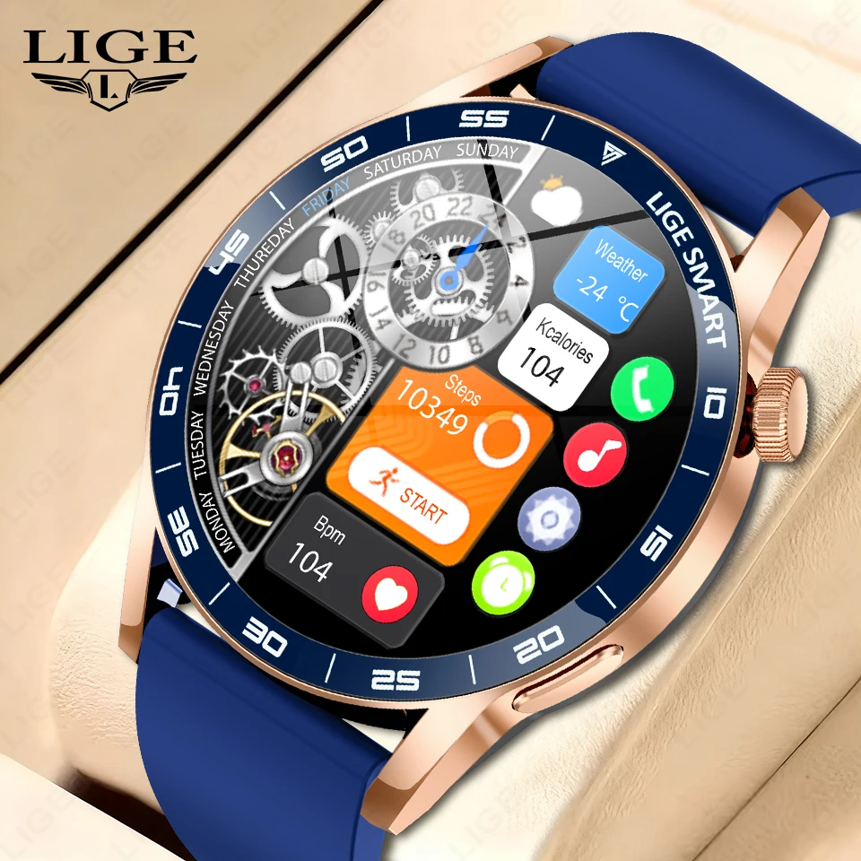 

LIGE Outdoor Military Smartwatch Men Full Touch Heart Rate Sports Fitness Watch Luxury Bluetooth Call Smartwatch For Android IOS